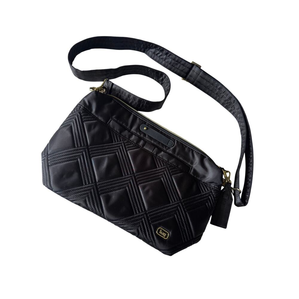 Lug Wicked Edition Quilted Black Flare 2 Classic Crossbody Purse Gold Detailing